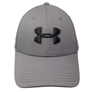 Under Armour Baseball Cap Gray Black Size L Embroidered Stretch Fit Hat